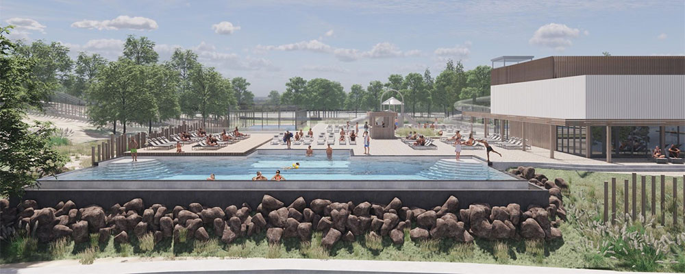 Nieuw zwembad met uitzicht over Leukermeer