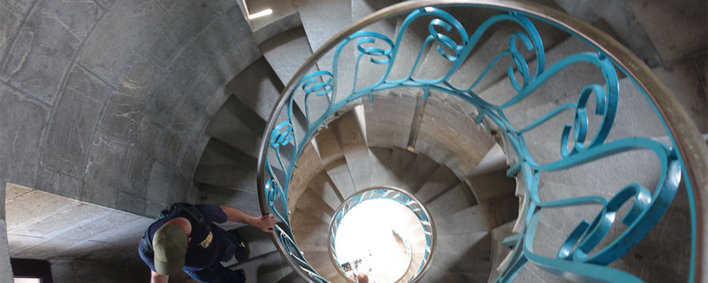 Uitzicht vanaf de vuurtoren, geweldig toch De vuurtoren Saint Louis beklimmen, gewoon doen