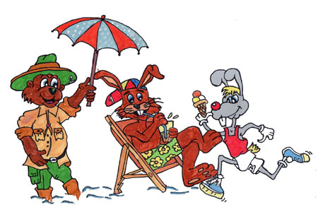 Mascottes op de camping