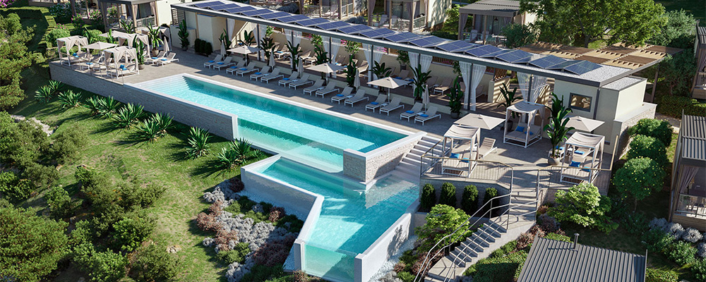 Baden in luxe bij het zwembad van het Punto Blue Premium Village Baden in luxe bij het zwembad van het Punto Blue Premium Village