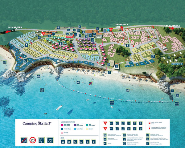 Plattegrond van Camping Škrila