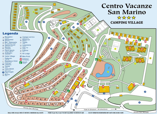 Plattegrond van Centro Vacanze San Marino
