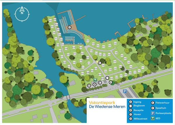 Plattegrond van De Wiedense Meren