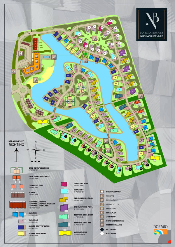 Plattegrond van Dormio Resort Nieuwvliet-Bad