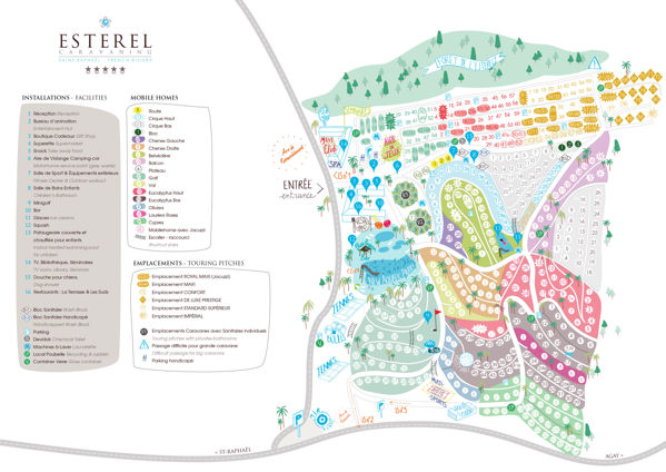 Plattegrond van Esterel
