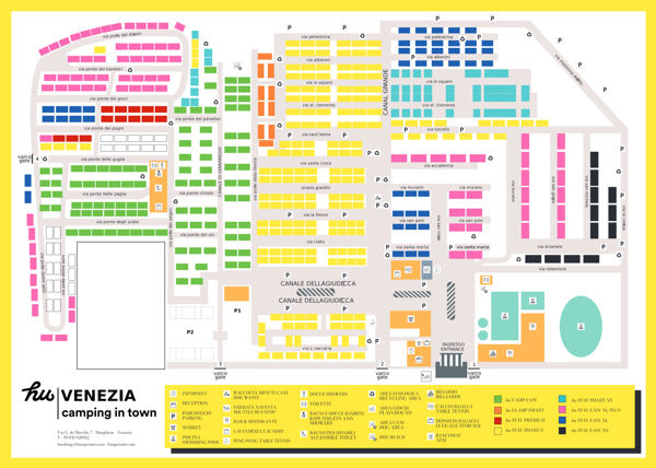 Plattegrond van hu Venezia camping in town
