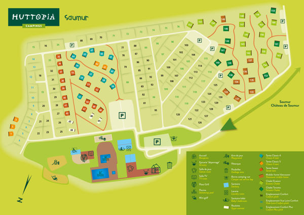Plattegrond van Huttopia Saumur