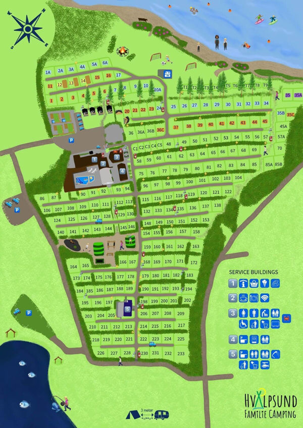 Plattegrond van Hvalpsund Familie Camping