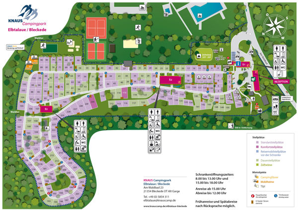 Plattegrond van Knaus Campingpark Elbtalaue/Bleckede