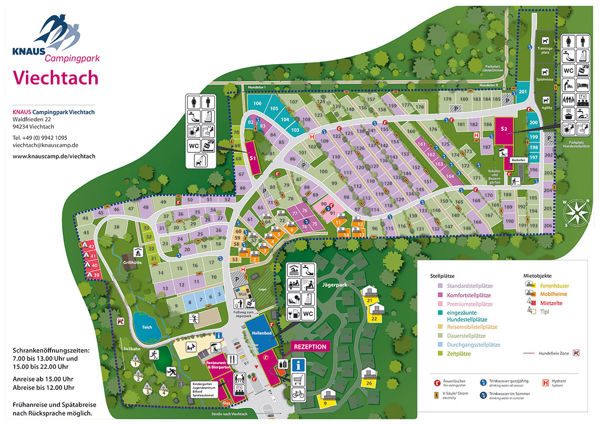 Plattegrond van Knaus campingpark Viechtach