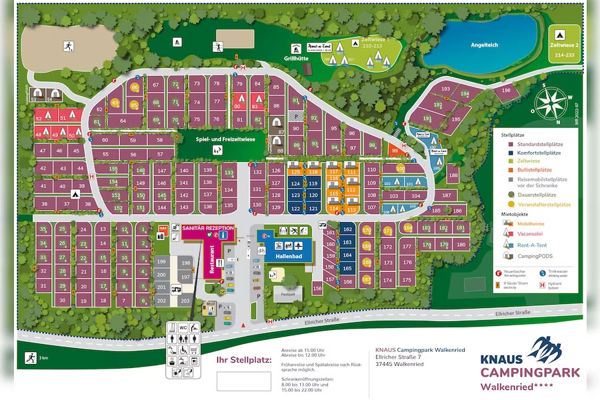 Plattegrond van Knaus campingpark Walkenried