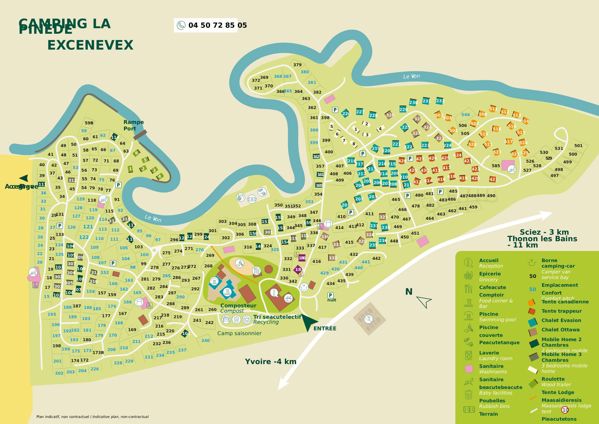 Plattegrond van La Pinede (Excenevex)