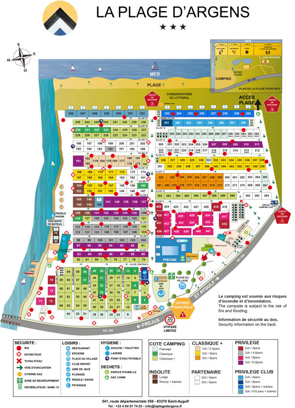Plattegrond van La Plage d'Argens