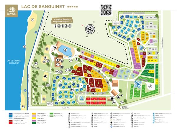 Plattegrond van Lac De Sanguinet