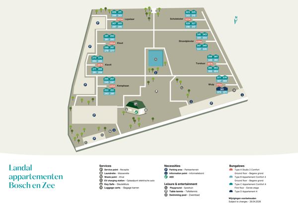 Plattegrond van Landal Appartementencomplex Bosch en Zee