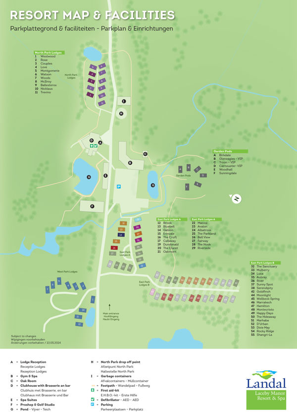 Plattegrond van Landal Laceby Manor
