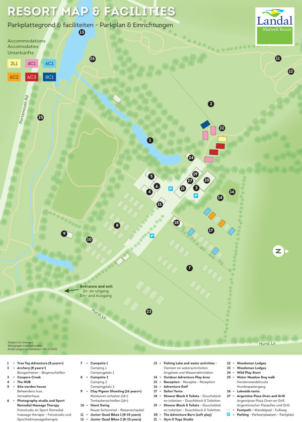 Plattegrond van Landal Marwell Resort