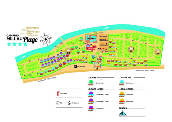 Plattegrond van Le Millau Plage