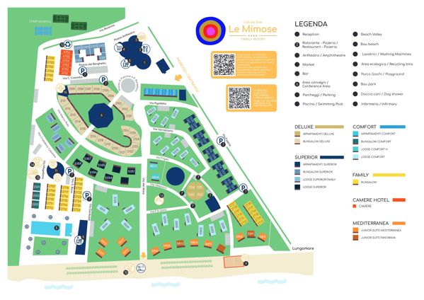 Plattegrond van Le Mimose Family Resort
