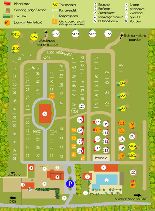Plattegrond van Les 3 Cantons