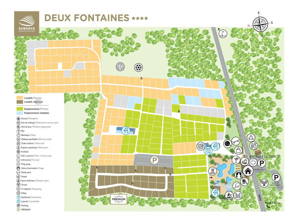 Plattegrond van Les Deux Fontaines