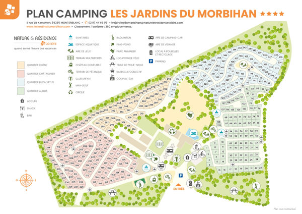 Plattegrond van Les Jardins du Morbihan