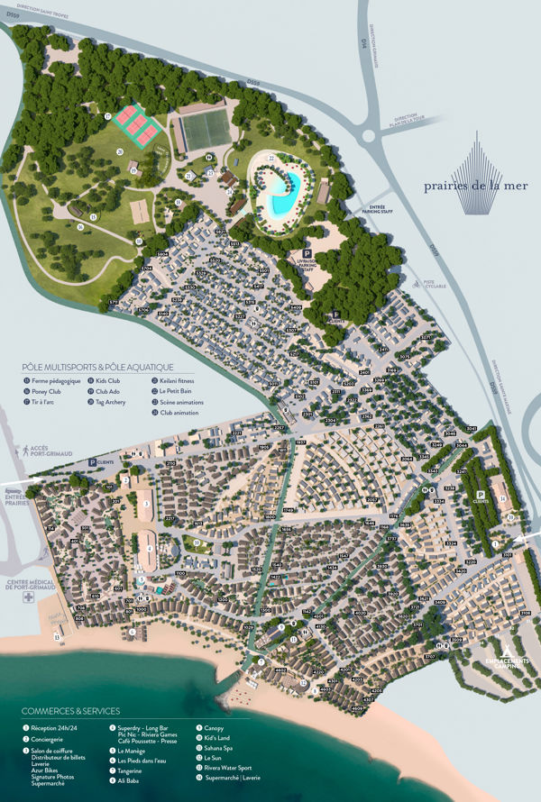 Plattegrond van Les Prairies de la Mer (Côte d'Azur)