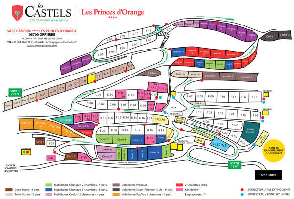 Plattegrond van Les Princes d'Orange