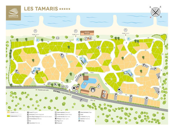 Plattegrond van Les Tamaris (Frontignan)