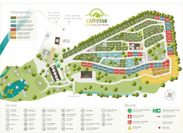 Plattegrond van Les Trois Sources