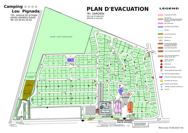 Plattegrond van Lou Pignada (Ondres)