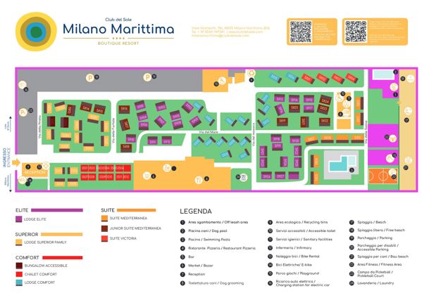 Plattegrond van Milano Marittima Boutique Resort