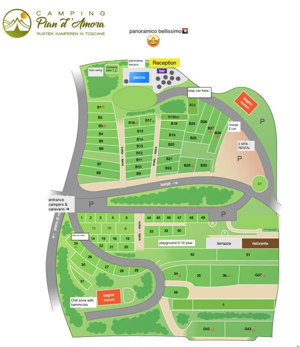 Plattegrond van Pian d'Amora