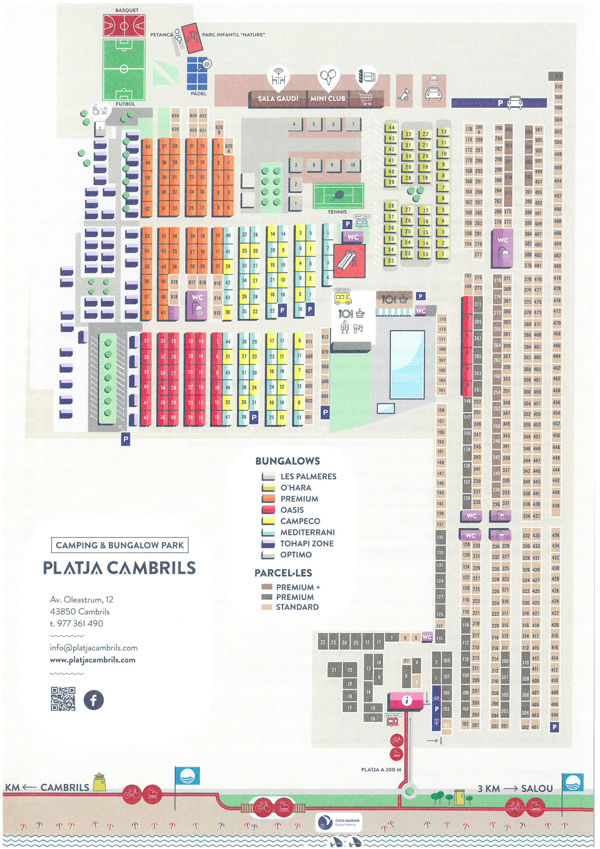 Plattegrond van Platja Cambrils