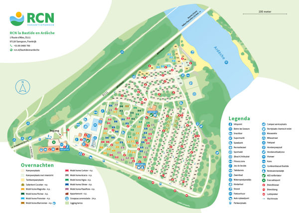 Plattegrond van RCN la Bastide en Ardèche