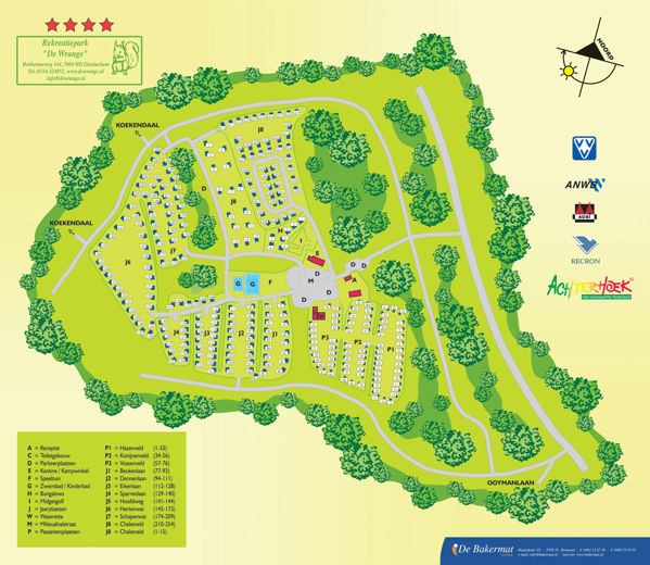 Plattegrond van Recreatiepark De Wrange