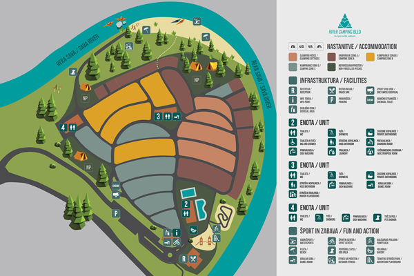Plattegrond van River Camping Bled