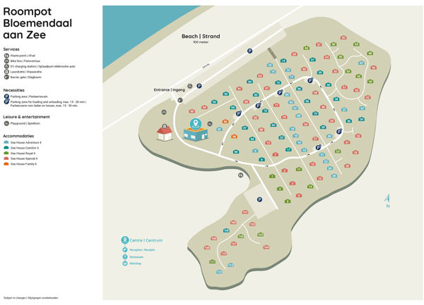Plattegrond van Roompot Bloemendaal aan Zee