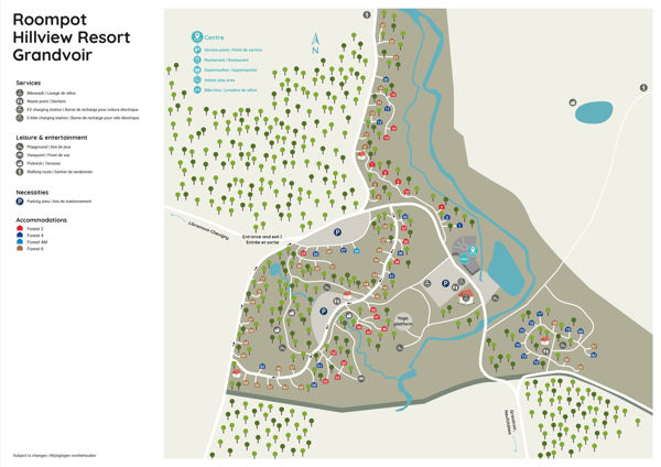 Plattegrond van Roompot Hillview Resort Grandvoir