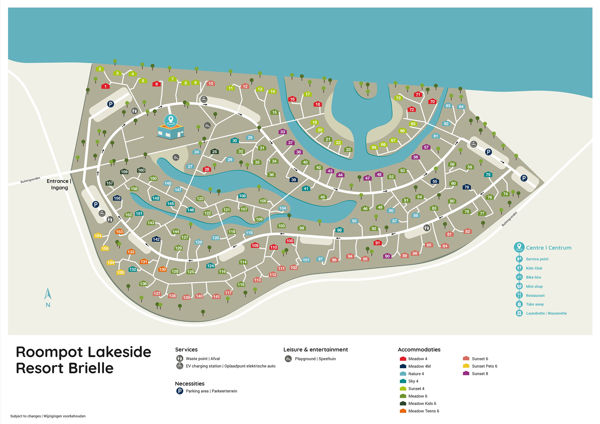 Plattegrond van Roompot Lakeside Resort Brielle