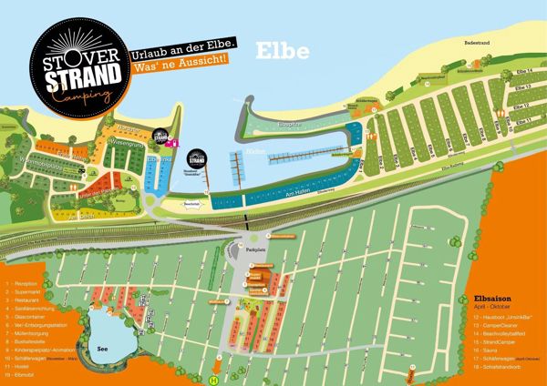 Plattegrond van Stover Strand