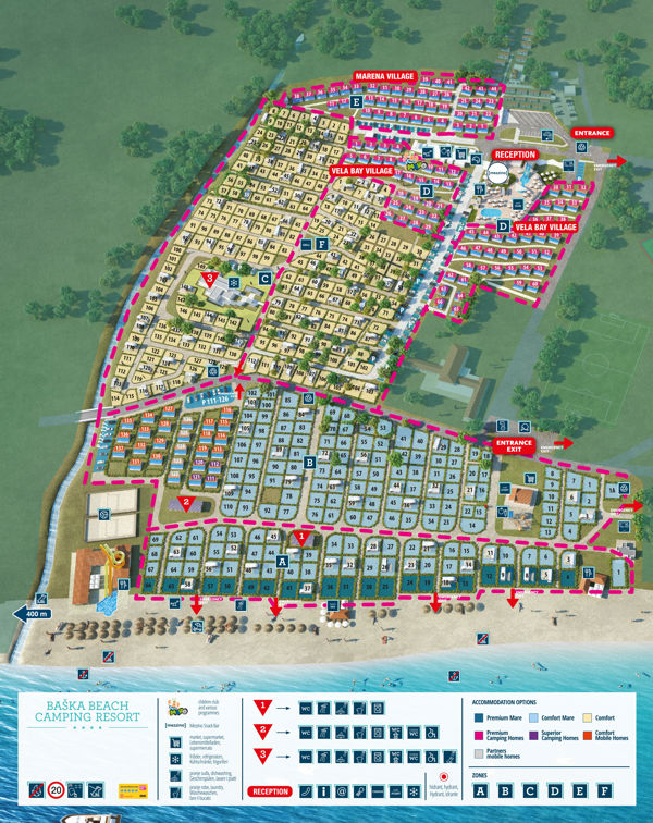 Plattegrond van Valamar Camping Baška