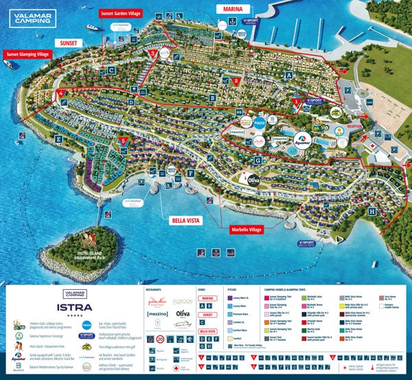 Plattegrond van Valamar Camping Istra