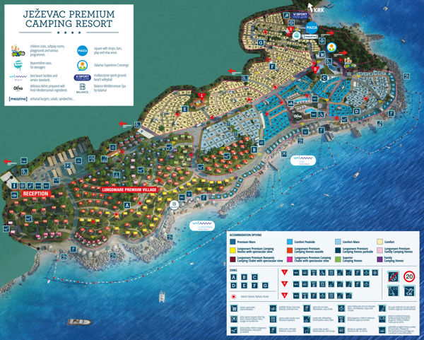 Plattegrond van Valamar Camping Ježevac