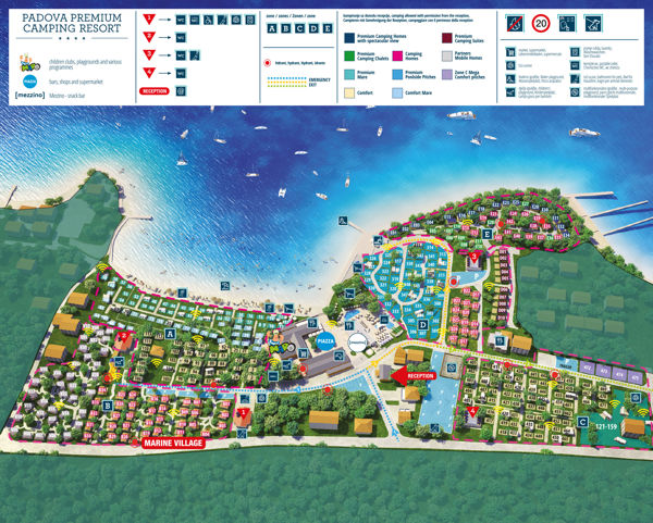 Plattegrond van Valamar Camping Padova