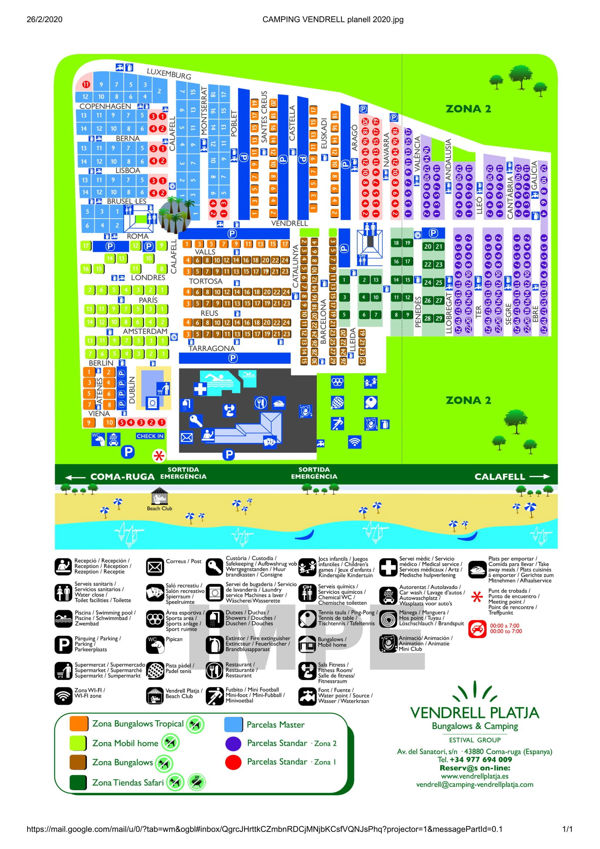 Plattegrond van Vendrell Platja