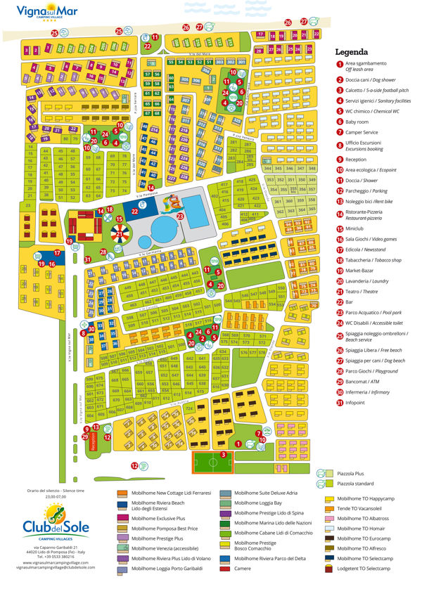 Plattegrond van Vigna sul Mar Family Collection