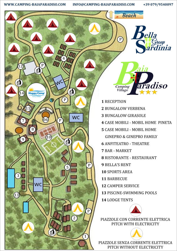 Plattegrond van Villaggio Baia Paradiso