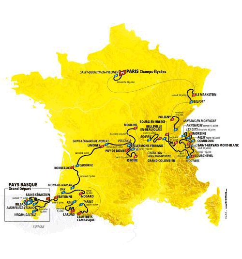 Tour de France 2023 etappeschema
