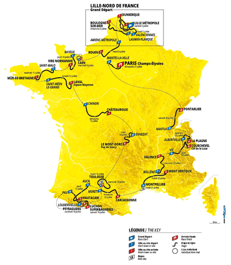 Tour de France 2025 etappeschema Tour de France 2025 etappeschema